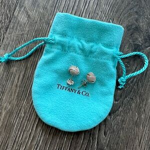 Tiffany & Co. Sterling Silver Knot Stud Earrings — Tiffany Blue Pouch